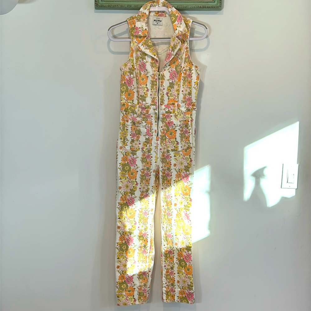 Show Me Your MuMu Floral Jumpsuit - Yellow and Pink